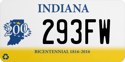 IN license plate 293FW