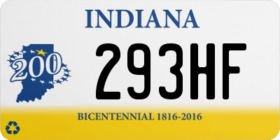 IN license plate 293HF