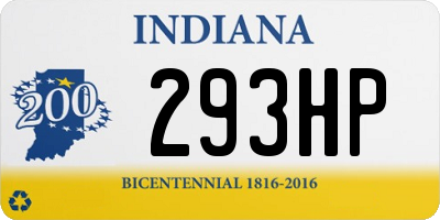 IN license plate 293HP