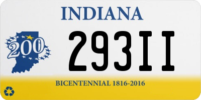 IN license plate 293II