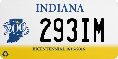 IN license plate 293IM