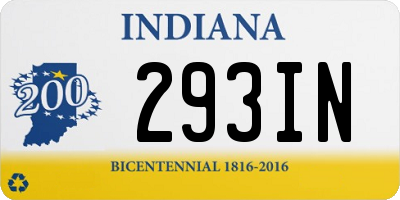 IN license plate 293IN