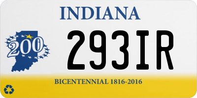 IN license plate 293IR