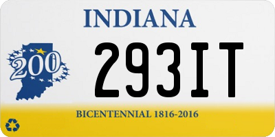 IN license plate 293IT