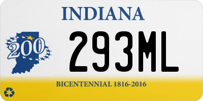 IN license plate 293ML