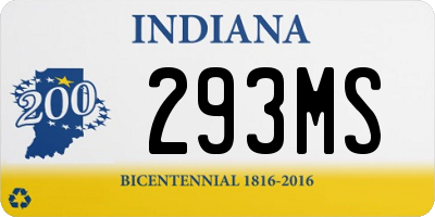 IN license plate 293MS