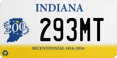 IN license plate 293MT