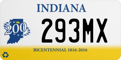 IN license plate 293MX