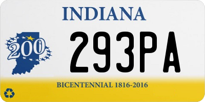 IN license plate 293PA