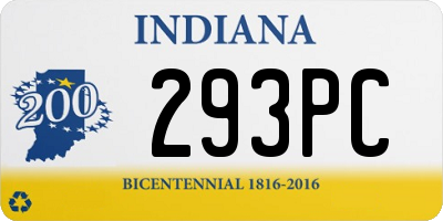 IN license plate 293PC