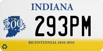 IN license plate 293PM