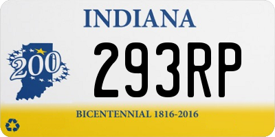 IN license plate 293RP