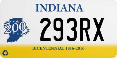 IN license plate 293RX