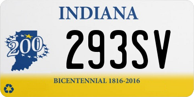 IN license plate 293SV