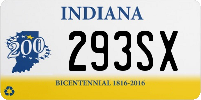 IN license plate 293SX