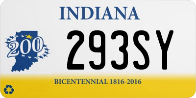 IN license plate 293SY