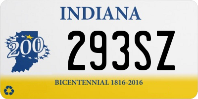 IN license plate 293SZ