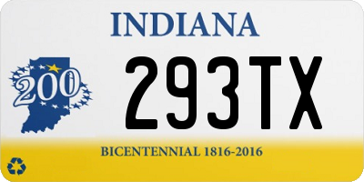 IN license plate 293TX