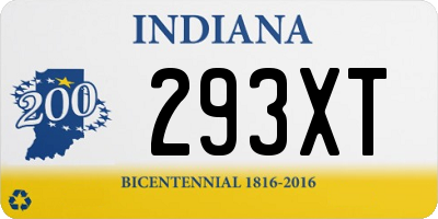 IN license plate 293XT