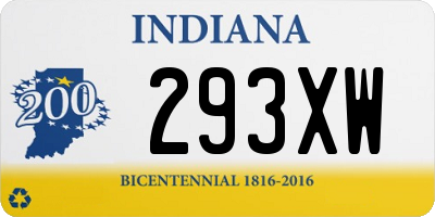 IN license plate 293XW