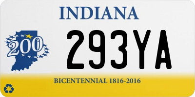 IN license plate 293YA