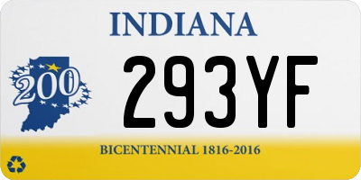 IN license plate 293YF