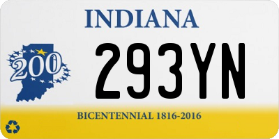 IN license plate 293YN