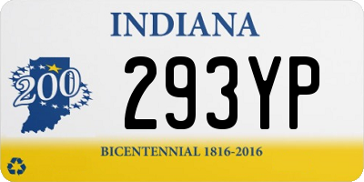 IN license plate 293YP