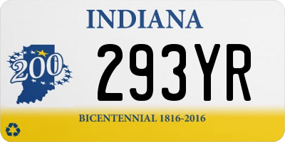 IN license plate 293YR