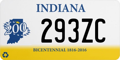 IN license plate 293ZC