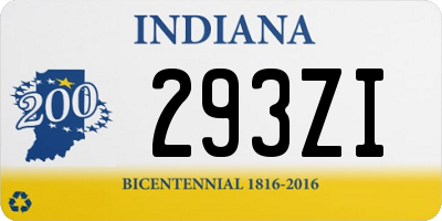 IN license plate 293ZI