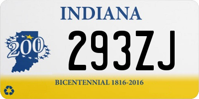 IN license plate 293ZJ