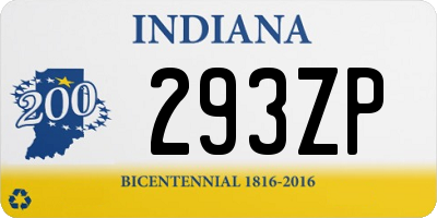 IN license plate 293ZP