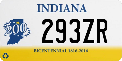 IN license plate 293ZR