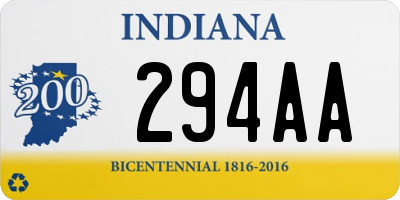 IN license plate 294AA