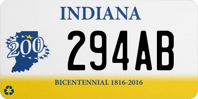 IN license plate 294AB