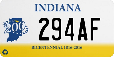 IN license plate 294AF