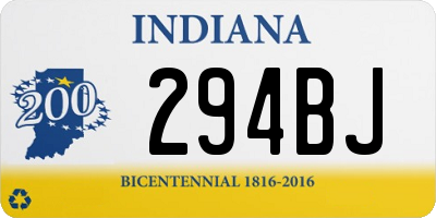 IN license plate 294BJ