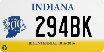 IN license plate 294BK