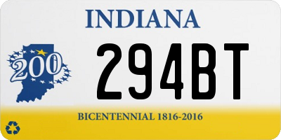 IN license plate 294BT