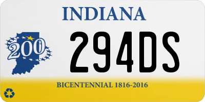 IN license plate 294DS