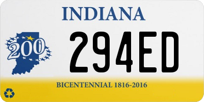 IN license plate 294ED