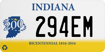 IN license plate 294EM