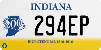 IN license plate 294EP