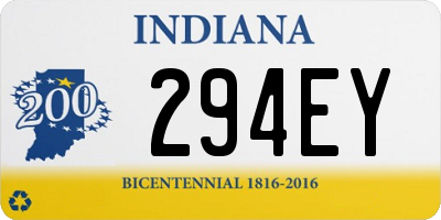 IN license plate 294EY