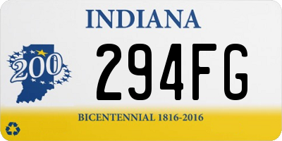 IN license plate 294FG