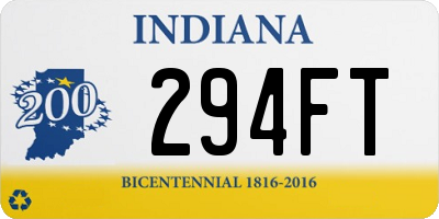 IN license plate 294FT