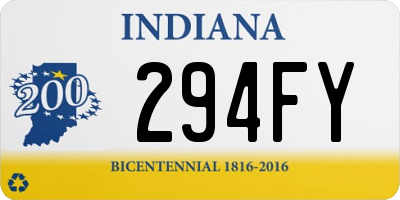 IN license plate 294FY