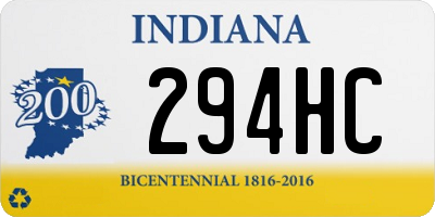 IN license plate 294HC