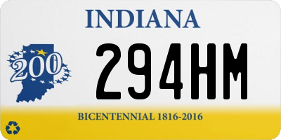 IN license plate 294HM